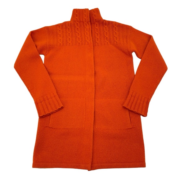 Marconi Cashmere & Wool Long Cardigan Medium Orange - Picture 11 of 15